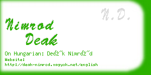 nimrod deak business card